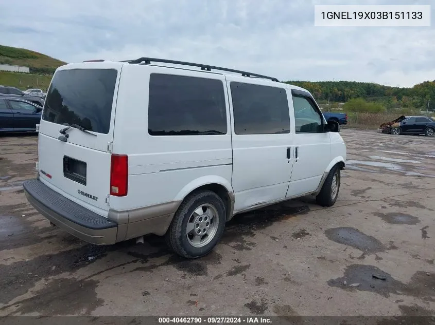 2003 Chevrolet Astro Ls VIN: 1GNEL19X03B151133 Lot: 40462790