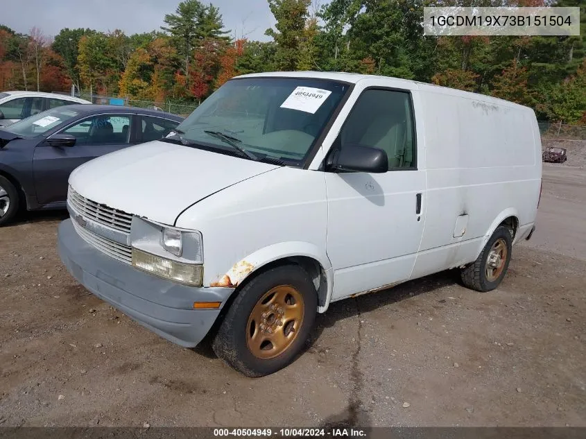 2003 Chevrolet Astro VIN: 1GCDM19X73B151504 Lot: 40504949