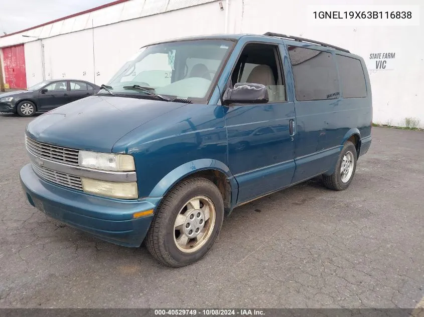 2003 Chevrolet Astro VIN: 1GNEL19X63B116838 Lot: 40529749