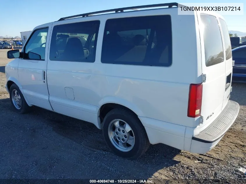 2003 Chevrolet Astro VIN: 1GNDM19XX3B107214 Lot: 40694748