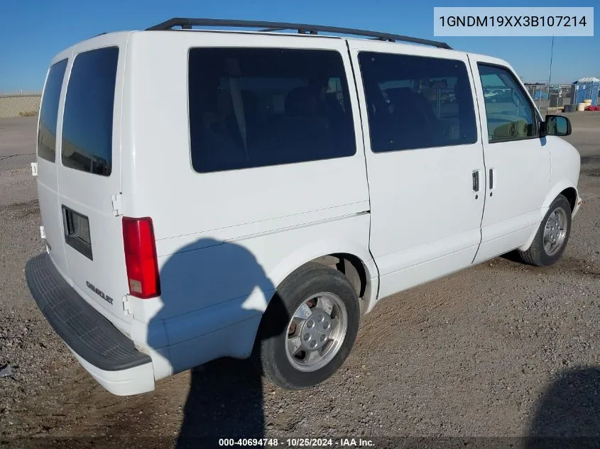 2003 Chevrolet Astro VIN: 1GNDM19XX3B107214 Lot: 40694748