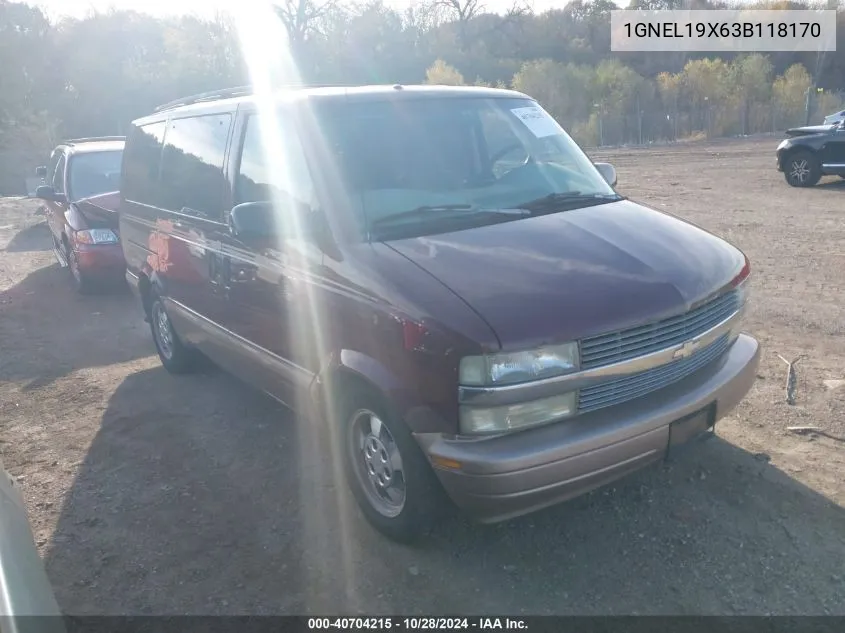 2003 Chevrolet Astro Ls VIN: 1GNEL19X63B118170 Lot: 40704215