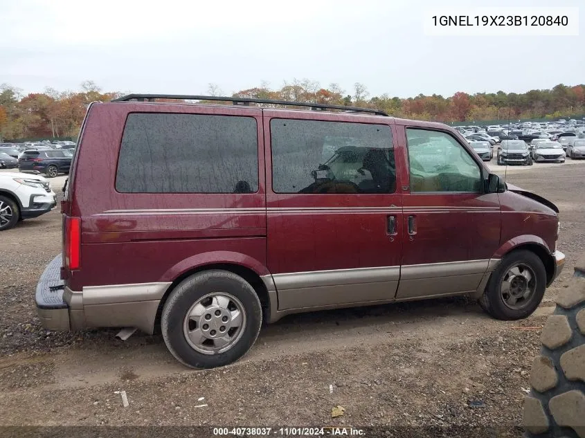 2003 Chevrolet Astro Ls VIN: 1GNEL19X23B120840 Lot: 40738037