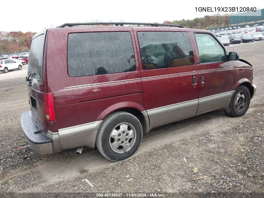 2003 Chevrolet Astro Ls VIN: 1GNEL19X23B120840 Lot: 40738037