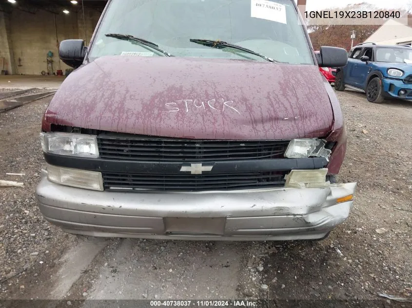 2003 Chevrolet Astro Ls VIN: 1GNEL19X23B120840 Lot: 40738037