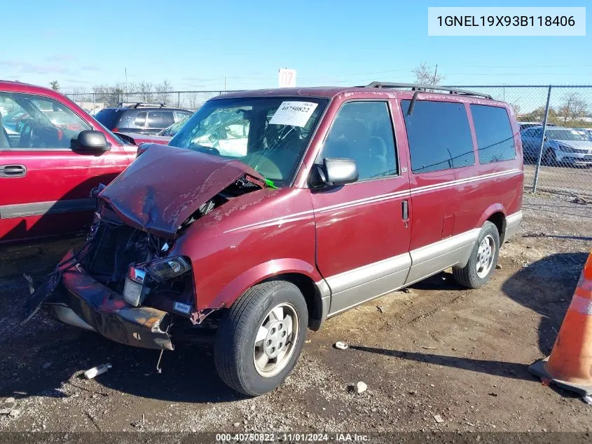 2003 Chevrolet Astro Ls VIN: 1GNEL19X93B118406 Lot: 40750822