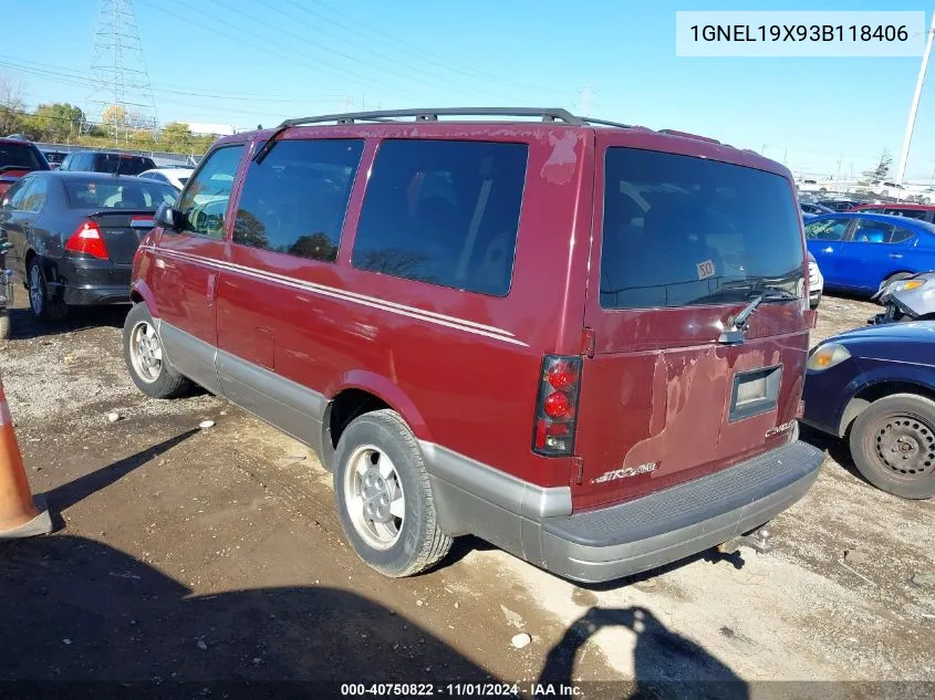 2003 Chevrolet Astro Ls VIN: 1GNEL19X93B118406 Lot: 40750822