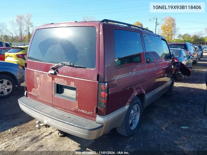 2003 Chevrolet Astro Ls VIN: 1GNEL19X93B118406 Lot: 40750822