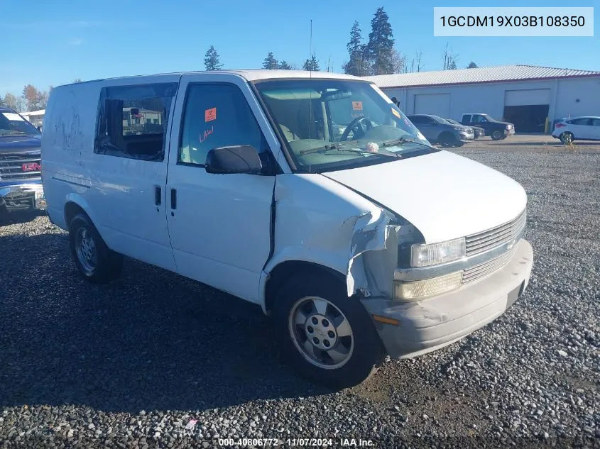 2003 Chevrolet Astro VIN: 1GCDM19X03B108350 Lot: 40806772