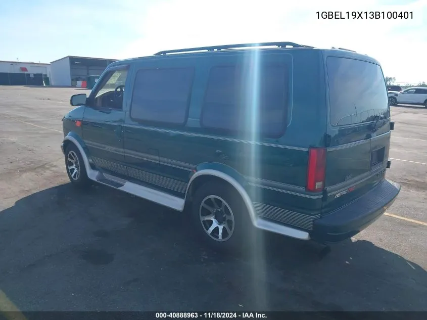 2003 Chevrolet Astro Upfitter VIN: 1GBEL19X13B100401 Lot: 40888963