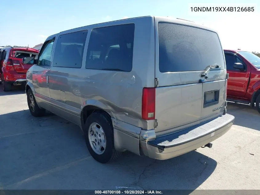 2004 Chevrolet Astro VIN: 1GNDM19XX4B126685 Lot: 40700108