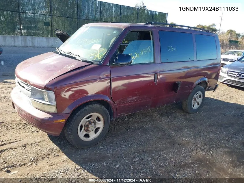 2004 Chevrolet Astro VIN: 1GNDM19X24B111033 Lot: 40837624