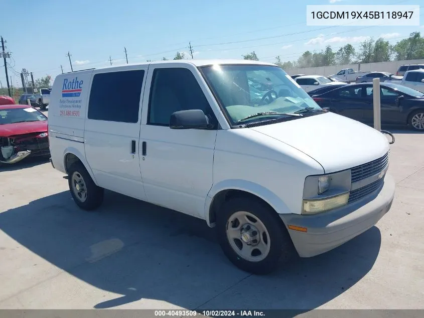 2005 Chevrolet Astro VIN: 1GCDM19X45B118947 Lot: 40493509