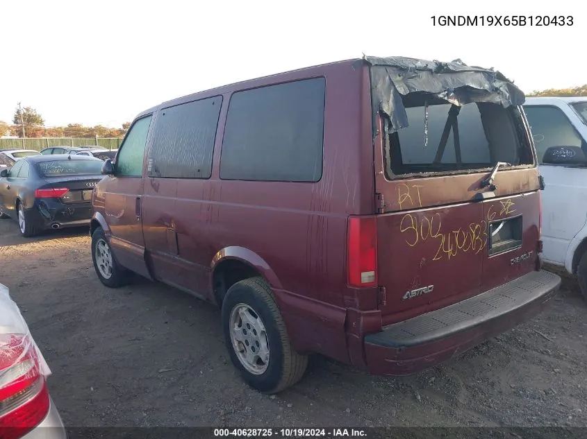 2005 Chevrolet Astro VIN: 1GNDM19X65B120433 Lot: 40628725