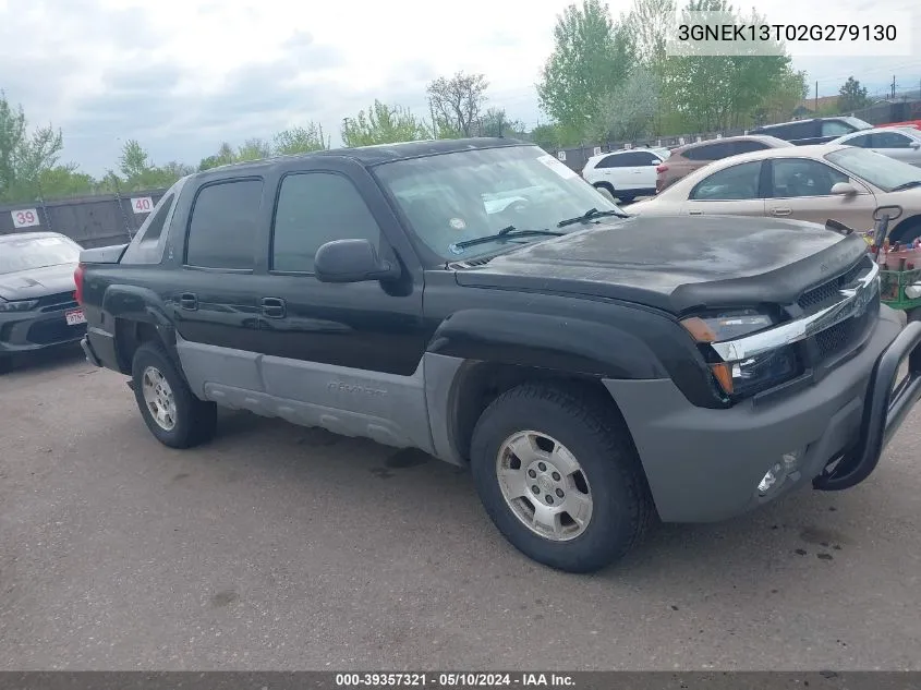 2002 Chevrolet Avalanche 1500 VIN: 3GNEK13T02G279130 Lot: 39357321