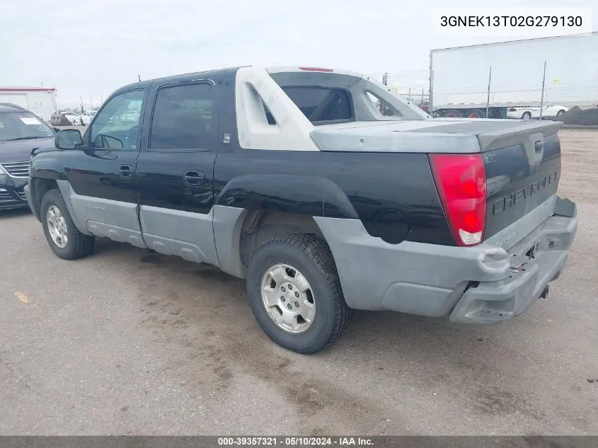 2002 Chevrolet Avalanche 1500 VIN: 3GNEK13T02G279130 Lot: 39357321