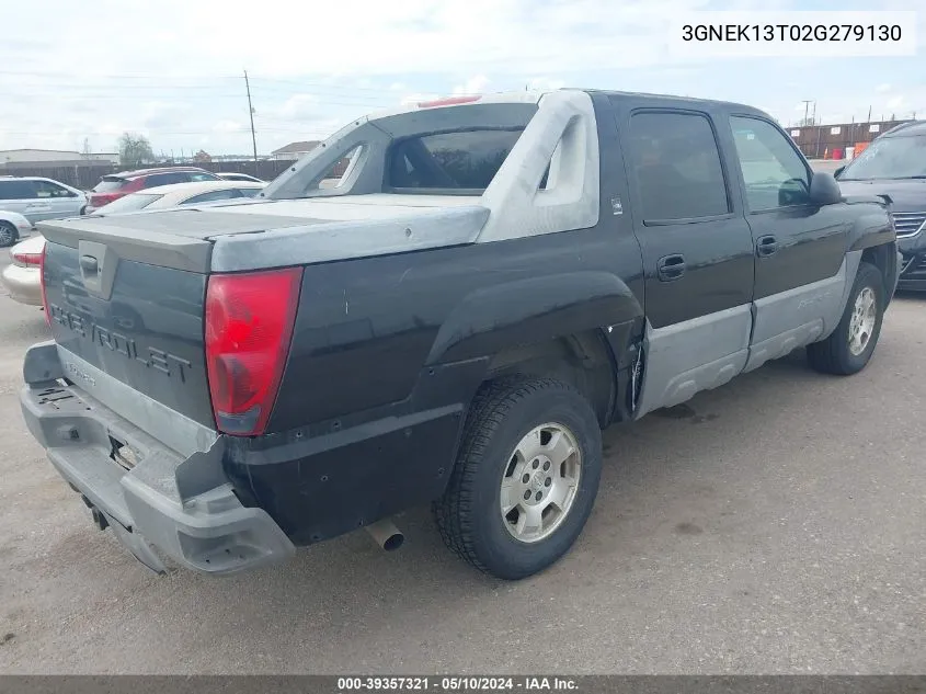 2002 Chevrolet Avalanche 1500 VIN: 3GNEK13T02G279130 Lot: 39357321