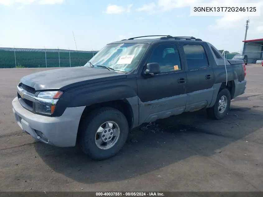 2002 Chevrolet Avalanche 1500 VIN: 3GNEK13T72G246125 Lot: 40037551