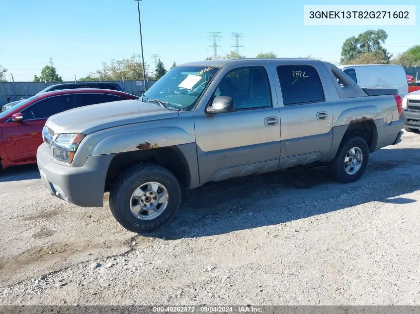 2002 Chevrolet Avalanche 1500 K1500 VIN: 3GNEK13T82G271602 Lot: 40262872