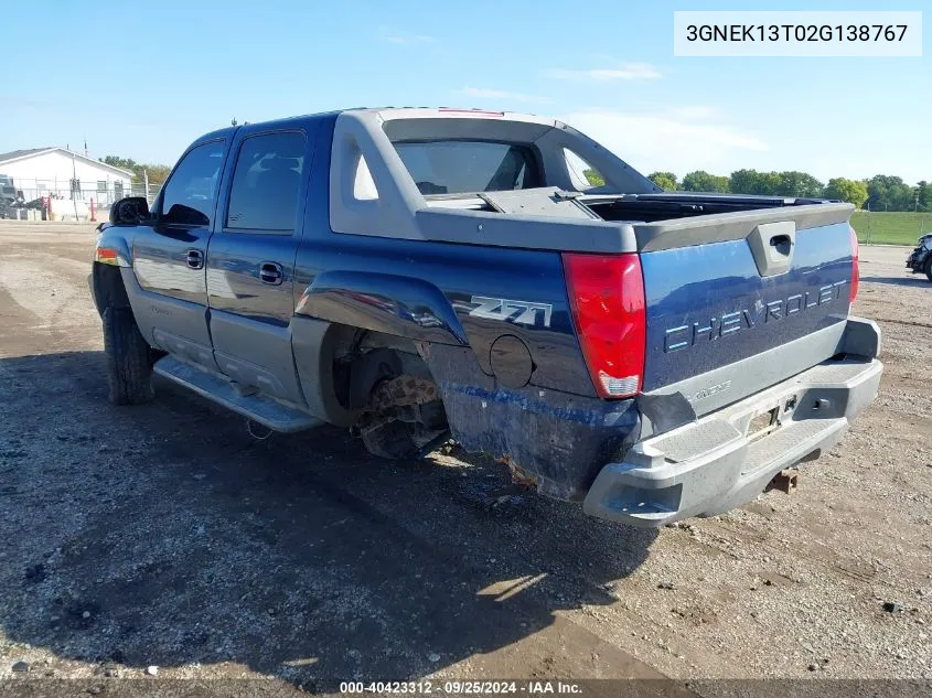 3GNEK13T02G138767 2002 Chevrolet Avalanche 1500