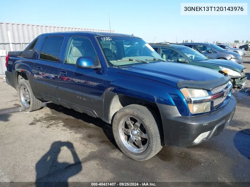 2002 Chevrolet Avalanche 1500 VIN: 3GNEK13T12G143976 Lot: 40431407