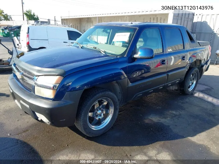 2002 Chevrolet Avalanche 1500 VIN: 3GNEK13T12G143976 Lot: 40431407