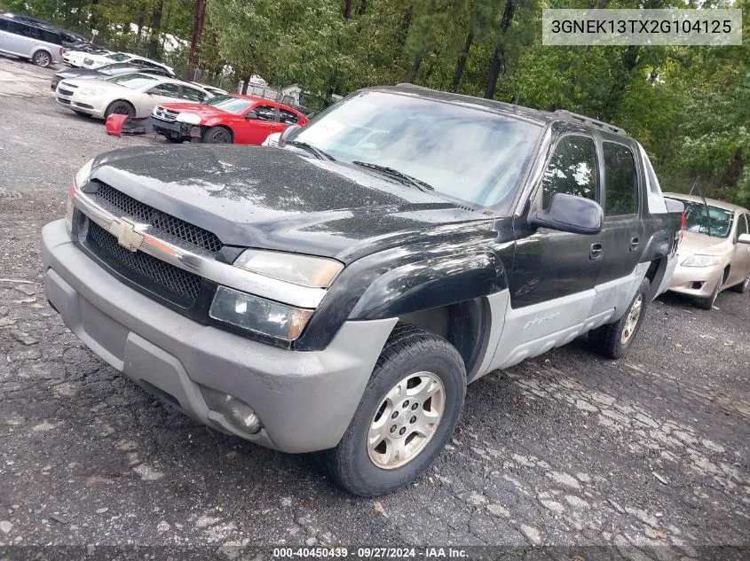 2002 Chevrolet Avalanche 1500 VIN: 3GNEK13TX2G104125 Lot: 40450439