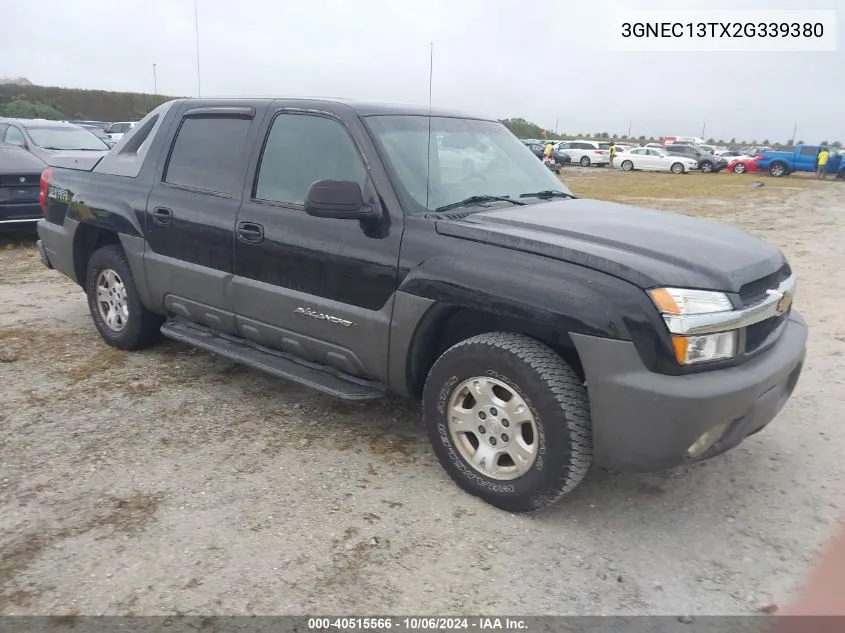 2002 Chevrolet Avalanche C1500 VIN: 3GNEC13TX2G339380 Lot: 40515566