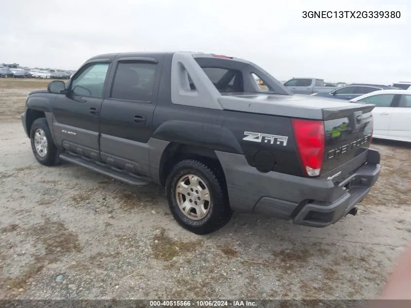 2002 Chevrolet Avalanche C1500 VIN: 3GNEC13TX2G339380 Lot: 40515566