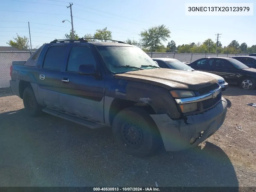 2002 Chevrolet Avalanche 1500 VIN: 3GNEC13TX2G123979 Lot: 40530513