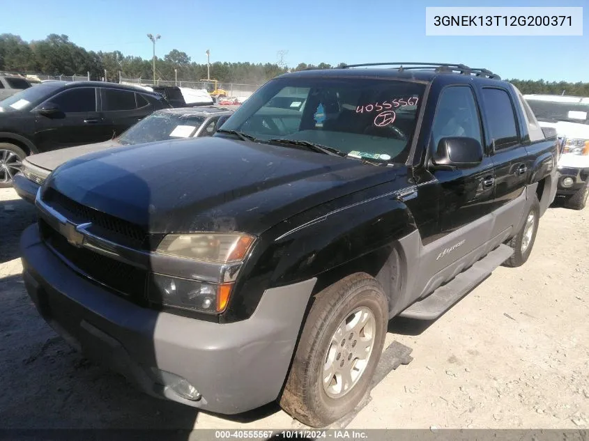 2002 Chevrolet Avalanche 1500 K1500 VIN: 3GNEK13T12G200371 Lot: 40555567