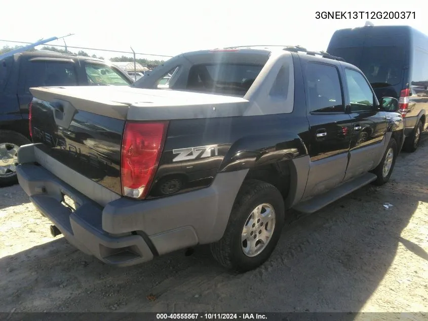 2002 Chevrolet Avalanche 1500 K1500 VIN: 3GNEK13T12G200371 Lot: 40555567