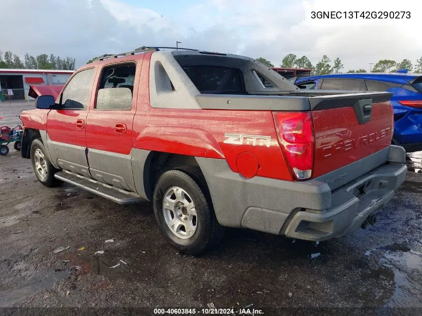 2002 Chevrolet Avalanche C1500 VIN: 3GNEC13T42G290273 Lot: 40603845