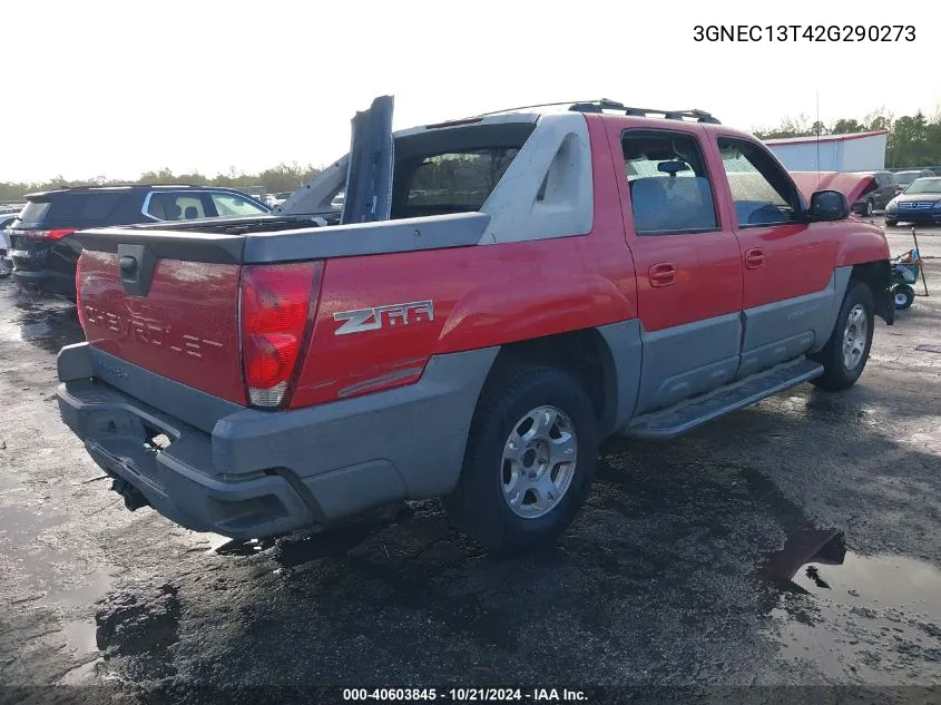 2002 Chevrolet Avalanche C1500 VIN: 3GNEC13T42G290273 Lot: 40603845