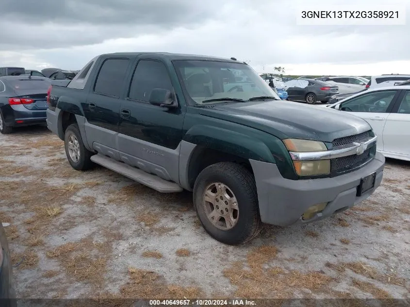 2002 Chevrolet Avalanche 1500 VIN: 3GNEK13TX2G358921 Lot: 40649657