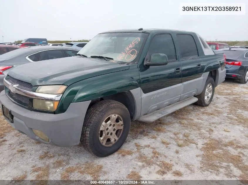 2002 Chevrolet Avalanche 1500 VIN: 3GNEK13TX2G358921 Lot: 40649657