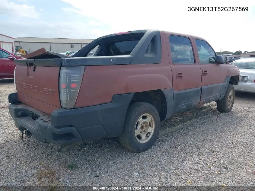 2002 Chevrolet Avalanche 1500 VIN: 3GNEK13T52G267569 Lot: 40720824