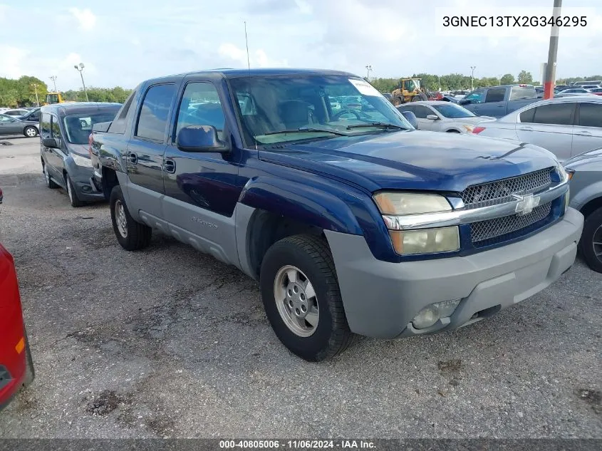 2002 Chevrolet Avalanche 1500 VIN: 3GNEC13TX2G346295 Lot: 40805006