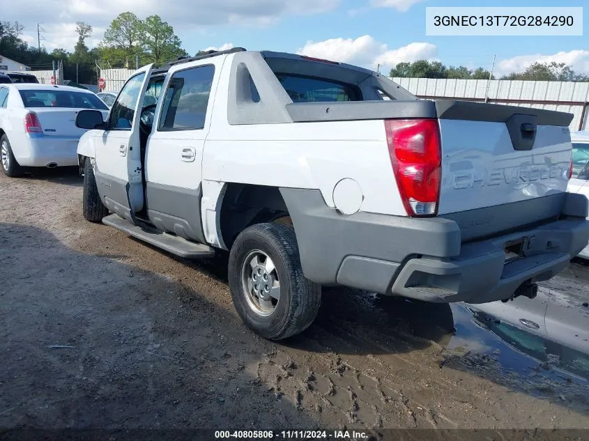 2002 Chevrolet Avalanche 1500 VIN: 3GNEC13T72G284290 Lot: 40805806