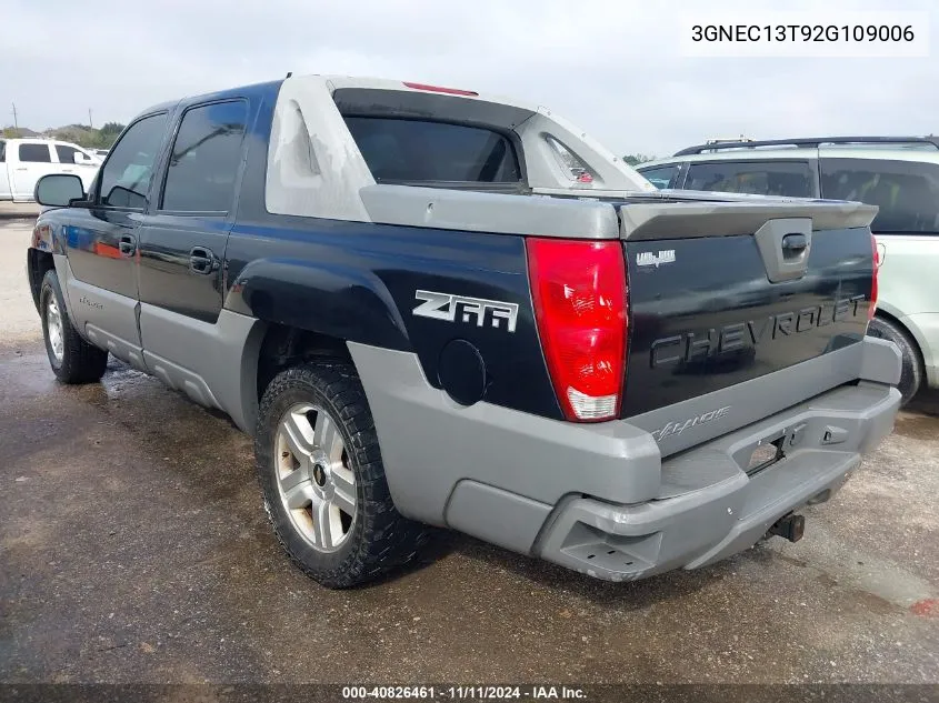 2002 Chevrolet Avalanche 1500 VIN: 3GNEC13T92G109006 Lot: 40826461