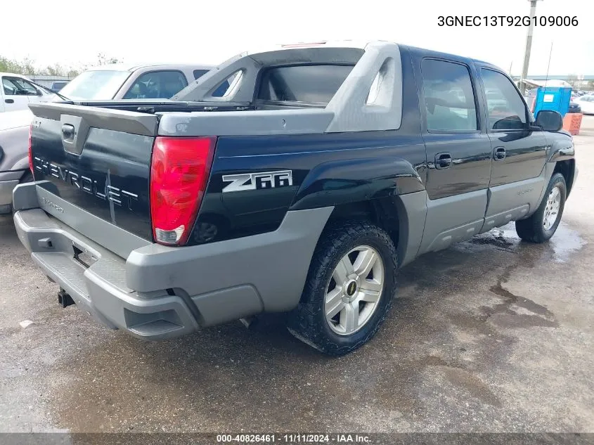 2002 Chevrolet Avalanche 1500 VIN: 3GNEC13T92G109006 Lot: 40826461