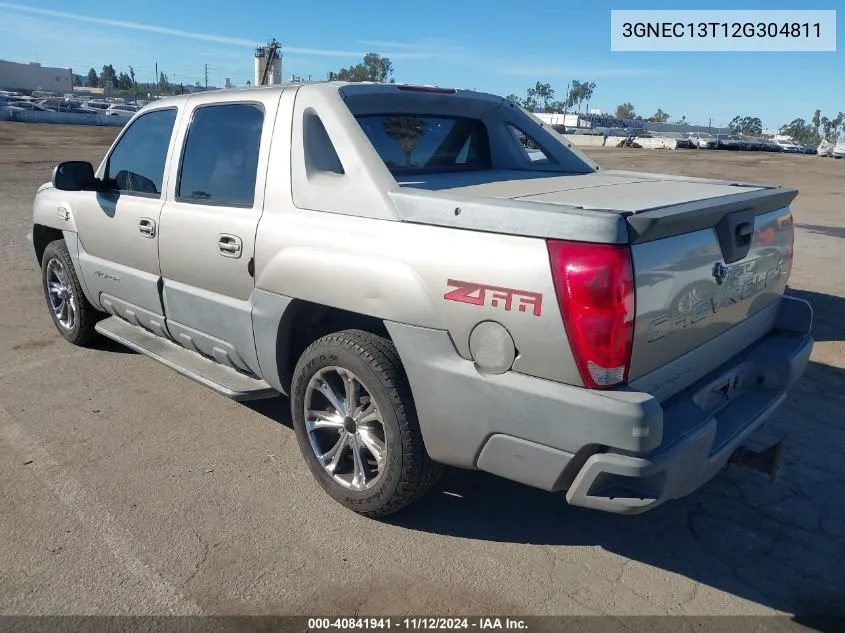 2002 Chevrolet Avalanche 1500 VIN: 3GNEC13T12G304811 Lot: 40841941