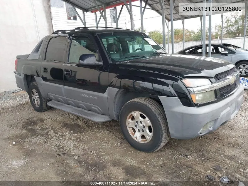 2002 Chevrolet Avalanche 1500 VIN: 3GNEK13T02G126800 Lot: 40871102