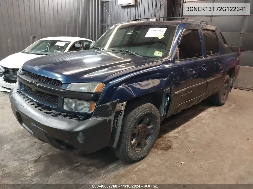 2002 Chevrolet Avalanche 1500 VIN: 3GNEK13T72G122341 Lot: 40887760