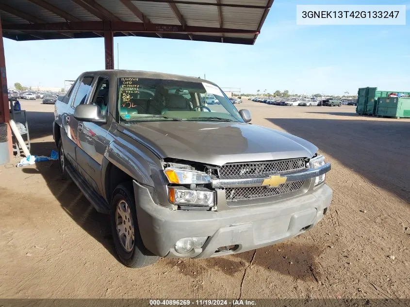 2002 Chevrolet Avalanche 1500 VIN: 3GNEK13T42G133247 Lot: 40896269