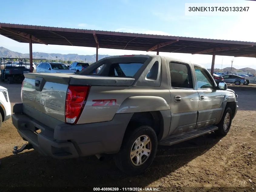 2002 Chevrolet Avalanche 1500 VIN: 3GNEK13T42G133247 Lot: 40896269