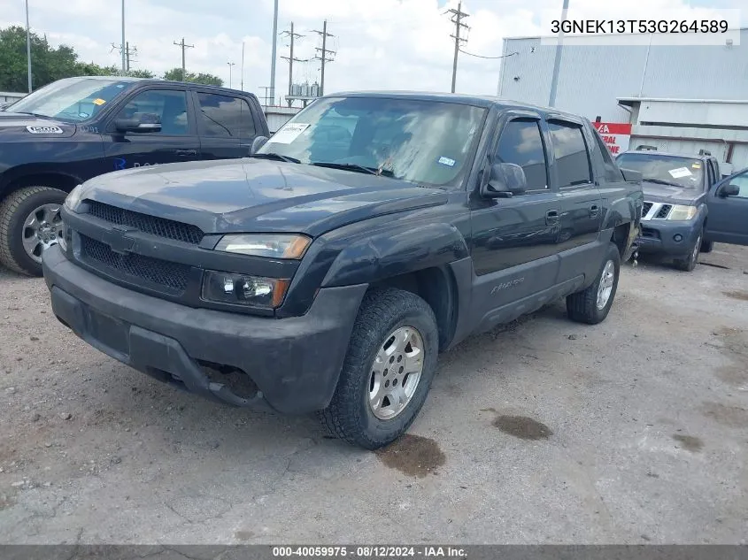 2003 Chevrolet Avalanche 1500 VIN: 3GNEK13T53G264589 Lot: 40059975