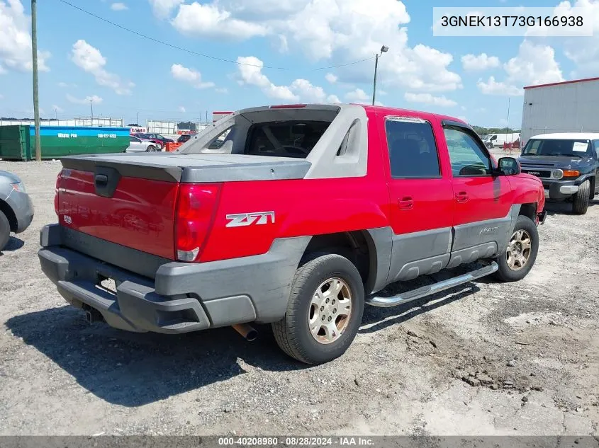 2003 Chevrolet Avalanche 1500 VIN: 3GNEK13T73G166938 Lot: 40208980