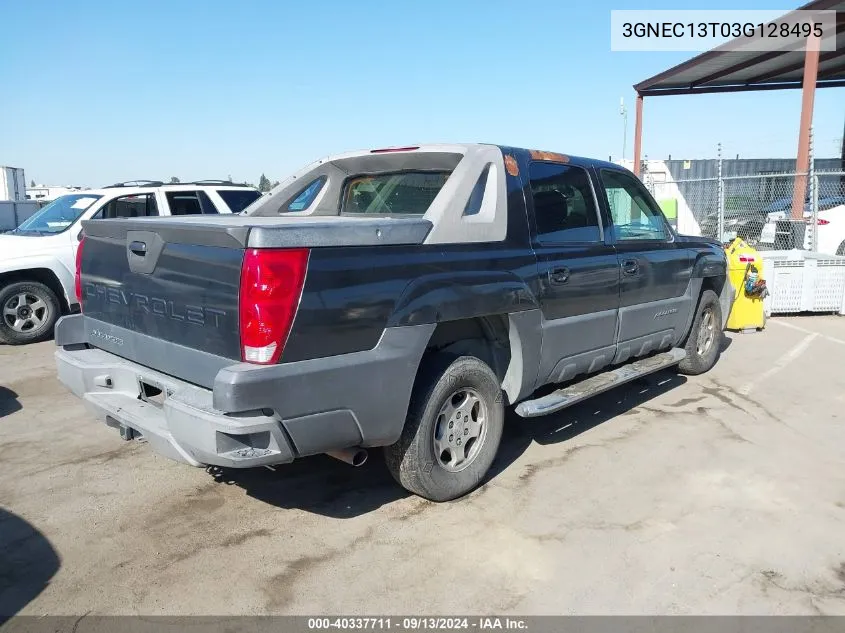 2003 Chevrolet Avalanche 1500 VIN: 3GNEC13T03G128495 Lot: 40337711