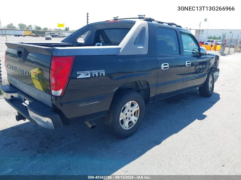 2003 Chevrolet Avalanche 1500 VIN: 3GNEC13T13G266966 Lot: 40343788